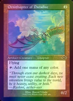 1x FOIL ORNITHOPTER OF PARADISE -Retro Modern - MTG - Magic the Gathering - Image 1