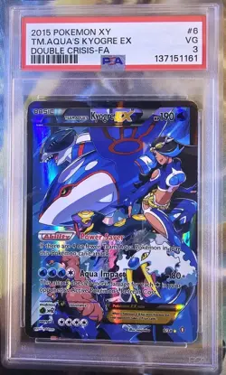 Pokemon Team Aqua's Kyogre EX Double Crisis Full Art #6 PSA 3 - Image 1