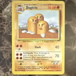Pokemon TCG Dugtrio Base Set 19/102 Rare 1999 Regular 70 HP Stage 1 English - Image 1