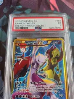 Pokemon TCG Mewtwo EX (163 Secret Full Art) 163/162 Breakthrough Holo PSA 5 - Image 2