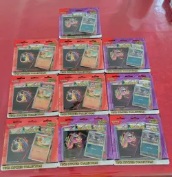 10- Pokemon Ascended Heroes 3 Pack Charmander Ghastly Sticker Blister Packs - Image 1