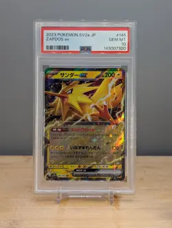 2023 Pokemon SV2a Zapdos ex #145 PSA 10 Japanese - Image 1