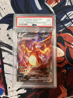 2022 POKEMON SWSH BLACK STAR PROMO #261 FULL ART/CHARIZARD VMAX PSA 9 - Image 1