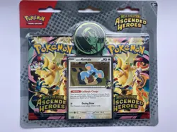 Pokemon TCG Ascended Heroes 2 Pack ERROR Blister Larry's Komala With Erica Coin - Image 1
