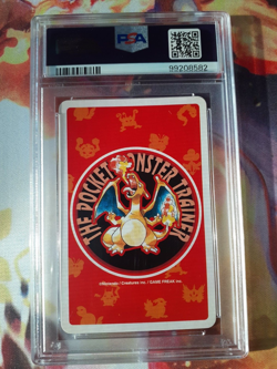 1996 Pokemon Aerodactyl 10 of Clubs Red Charizard Playing Card PSA 10 Gem Mint - Image 2