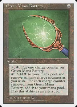 Green Mana Battery 1x MtG 4th Edition SP/NM - Image 1