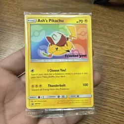 POKEMON SEALED ASH'S PIKACHU SM108 I CHOOSE YOU MOVIE PROMO NM/NM+ POKEMON TCG - Image 1