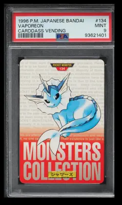 1996 Pokemon Bandai Carddass Vending Vaporeon PSA 9 Japanese #134 Vintage - Image 1