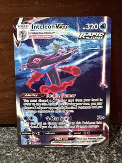 Pokemon TCG Inteleon VMAX Fusion Strike Holo Card 266/264 Secret Rare - Image 3