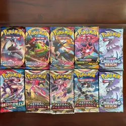 Pokemon Sword And Shield Mixed Set 10 Pack Lot - Image 1