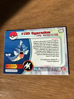 Gyarados #130 - Pokemon Topps Card TV Animation Series 3 - Non Holo - Blue Logo - Image 3