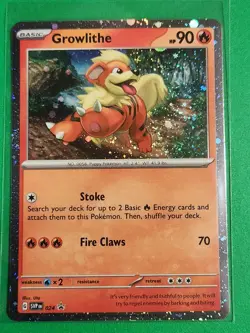 Pokemon TCG Scarlet & Violet Black Star Promo Growlithe #24 Rare Cosmos - Image 1
