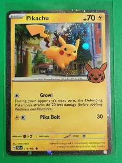 Pokemon TCG Halloween Trick Or Trade 2024 Pikachu #18/91 Cosmos Common - Image 1