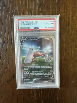 2022 POKEMON GO #074 FULL ART/CONKELDURR V PSA 10 - Image 1