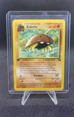 Pokemon TCG Kabuto Fossil Card 50/62 Regular Common 1st Edition - Image 1