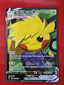 Pokemon Green Pikachu Custom Cosplay Card VCOS - Image 1