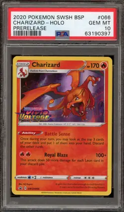 Pokemon Charizard Vivid Voltage Prerelease Holo Promo SWSH066 PSA 10 Gem Mint - Image 1