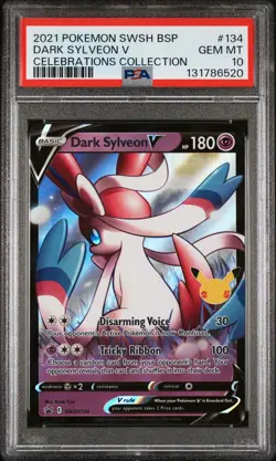 2021 Pokemon Celebrations SWSH Black Star Promo #134 Dark Sylveon V PSA 10 - Image 1