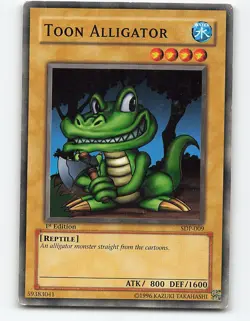 Toon Alligator #SDP-009 1st Edition Yugioh Card - Image 1