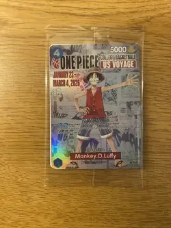 One Piece Monkey D. Luffy US Voyage College Basketball Promo Card SEALED - Image 1
