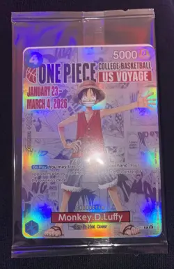 One Piece Monkey D. Luffy US Voyage College Basketball Promo Card SEALED - Image 3