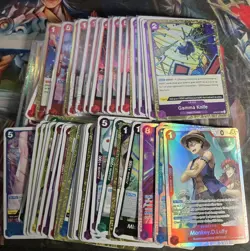 One Piece TCG 50 card Lot Foils and rares collection/deck building - Image 1