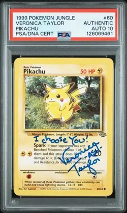 1999 Pokemon Jungle Pikachu #60 Veronica Taylor Signed Card PSA/DNA 10 Autograph - Image 5