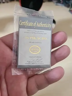 Pokemon Pikachu 23K Gold Plated Trading Card 1999 Burger King Limited Edition - Image 4