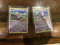 Pair Pokemon Rumble cards MP Mew 10/16 + Mewtwo 9/16 Holo - Image 1