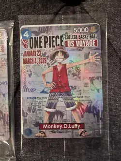 2 Sealed Monkey.D.Luffy One Piece College Basketball US Voyage Cards and Poster - Image 1