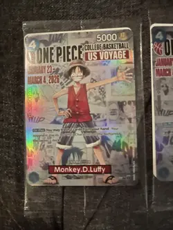2 Sealed Monkey.D.Luffy One Piece College Basketball US Voyage Cards and Poster - Image 2