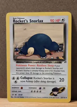 Rocket's Snorlax Gym Heroes 33/132 Rare non-holo LP - ungraded Pokemon Card - Image 1