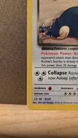 Rocket's Snorlax Gym Heroes 33/132 Rare non-holo LP - ungraded Pokemon Card - Image 4