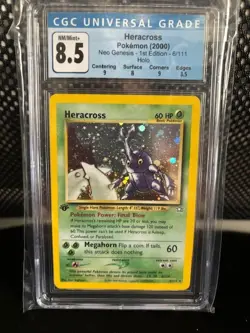 CGC 8.5 Heracross Neo Genesis 1st Edition 6/111 Holo Pokemon Card - Image 1