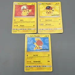 Ash's Pikachu Collectible “I Choose You!” Card Set of 3 SM109, SM111, SM114 - Image 1