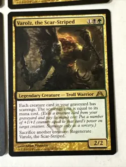 Varolz The Scar Striped X4 Dragons Maze Ex Condition See Pics Front Back - Image 2
