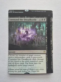 Command the Dreadhorde Rare Foil War of the Spark NFC Miscut MTG - Image 1