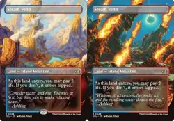 MTG Borderless STEAM VENTS Dual Sided NM-M Lorwyn Eclipsed Rare - Image 1