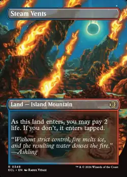 MTG Borderless STEAM VENTS Dual Sided NM-M Lorwyn Eclipsed Rare - Image 3