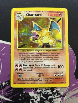 Pokemon Charizard TCG Base Set 4/102 Holo Rare MP - Image 1