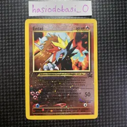 Pokemon Entei WOTC Black Star Promo Reverse Holo Series #34 MP Condition - Image 1