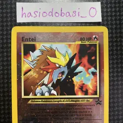 Pokemon Entei WOTC Black Star Promo Reverse Holo Series #34 MP Condition - Image 2