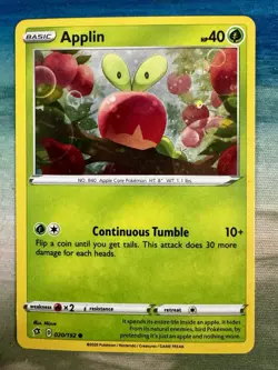 Pokemon Applin HD Swirl 020/192 Sword & Shield Cosmos Holo - Image 1