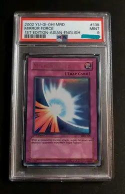 Mirror Force MRD-138 1st Edition • PSA 9 Ultra Rare Asian English POP 12 YuGiOh! - Image 1