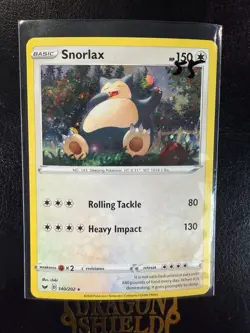 Pokemon Card Sword & Shield Base Cosmos Holographic Snorlax 140/202 Near Mint - Image 3