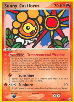 Sunny Castform 26/101 EX Hidden Legends Regular Rare Pokemon Card - Image 1