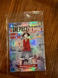 One Piece NCAA Promo Card Monkey D. Luffy US College Basketball - Image 1