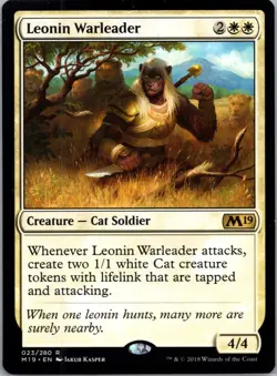 Leonin Warleader Core Set 2019 Regular LP MTG Magic the Gathering - Image 1