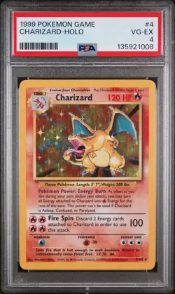PSA 4 Charizard Holo 1999 Pokemon Game Base Set 4/102 Pokemon Card - Image 1