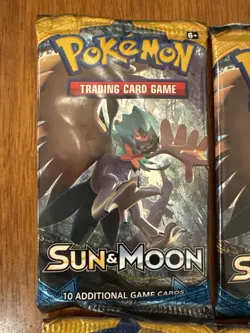 Pokemon Sun & Moon Base Set Booster Pack Lot (6) Sealed Mixed Art - Image 3
